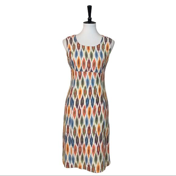 The Territory Ahead Women's Cream Orange Classic iKat Sheath Dress Size 4 - Picture 1 of 11